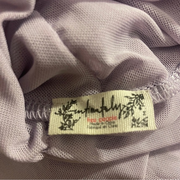 Free People Under It All Ruched Mesh Turtleneck Bodysuit -Lilac Purple - Picture 5 of 8